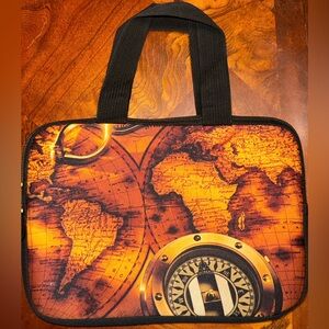Vintage Old World Map and Compass Design Small Neoprene Carry Tote Sleeve Bag
